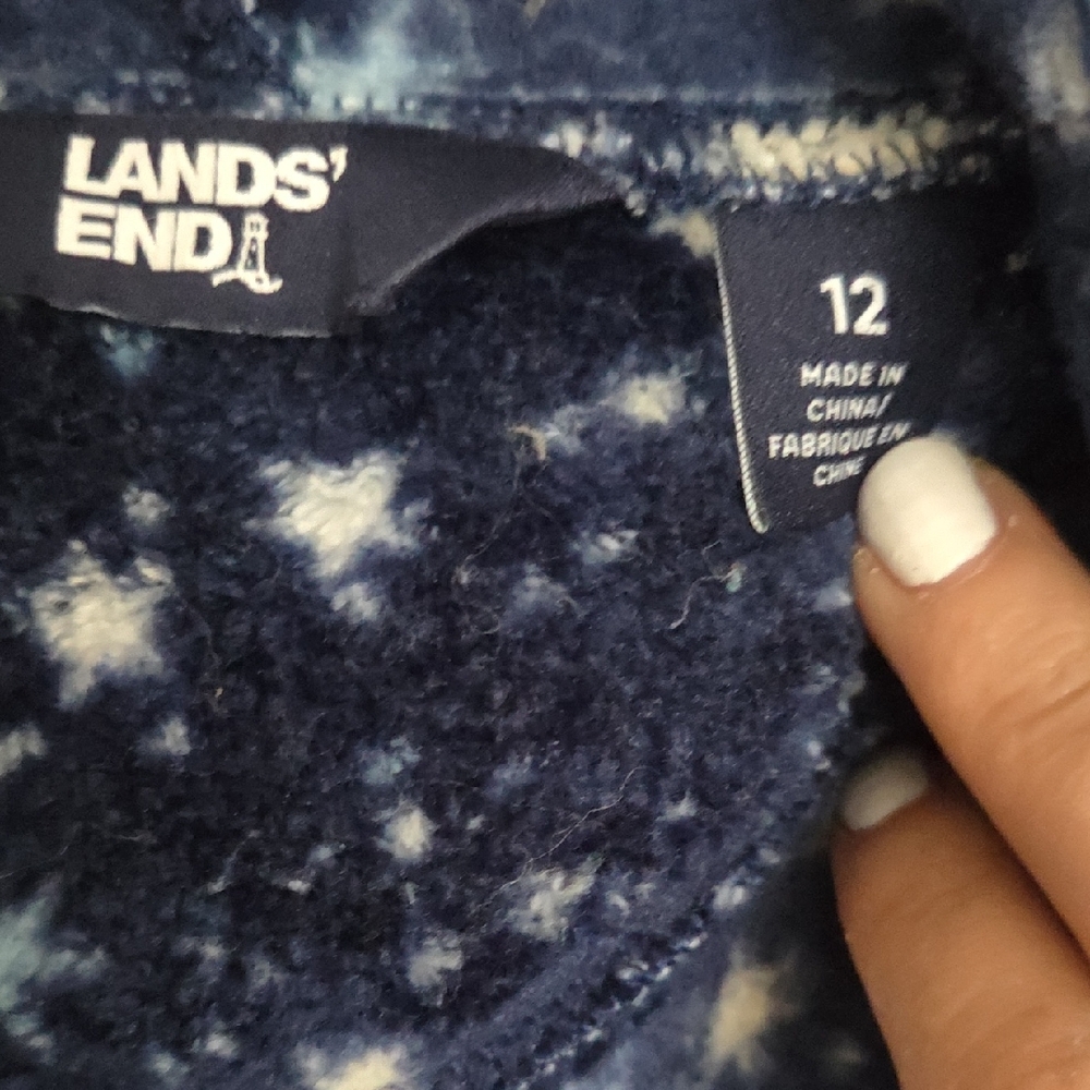 Lands' End Navy Star Patterned Robe - Picture 2 of 4